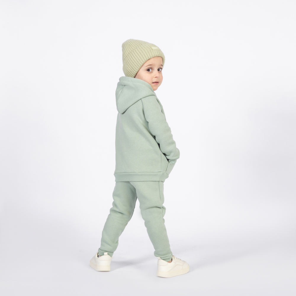 296-ОЛ. Свитшот с капюшоном  + Штаны, хлопок 65%, 35% ПЭ, 3-х нитка (начес) оливковый 146,152,158