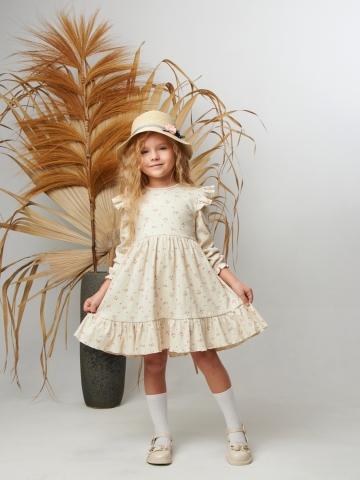 Купить оптом 332. Платье детское из лапши, хлопок 100%, разноцветное, р. 74,80,86,92 в Кургане